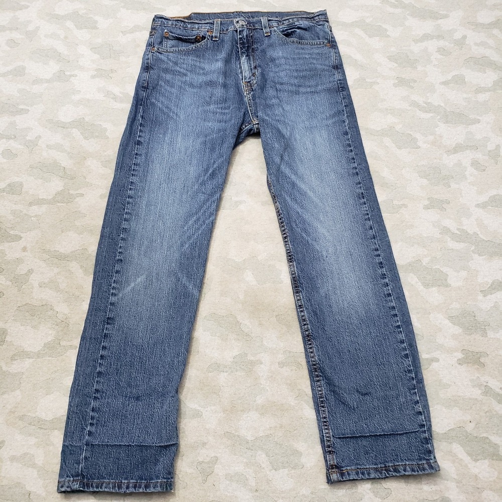 Levis 505 Jeans‎ Mens 32x30 Blue Straight Leg Pockets Denim Medium Wash